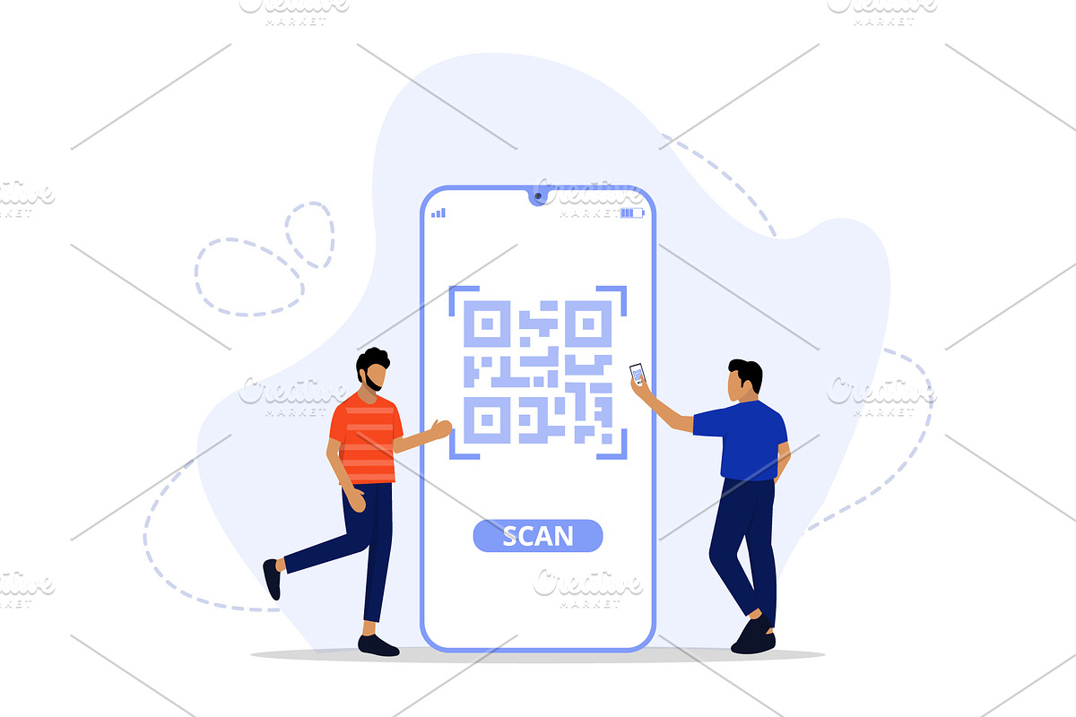 Qr Code Scanning Concept, a Technology Illustration by nivector