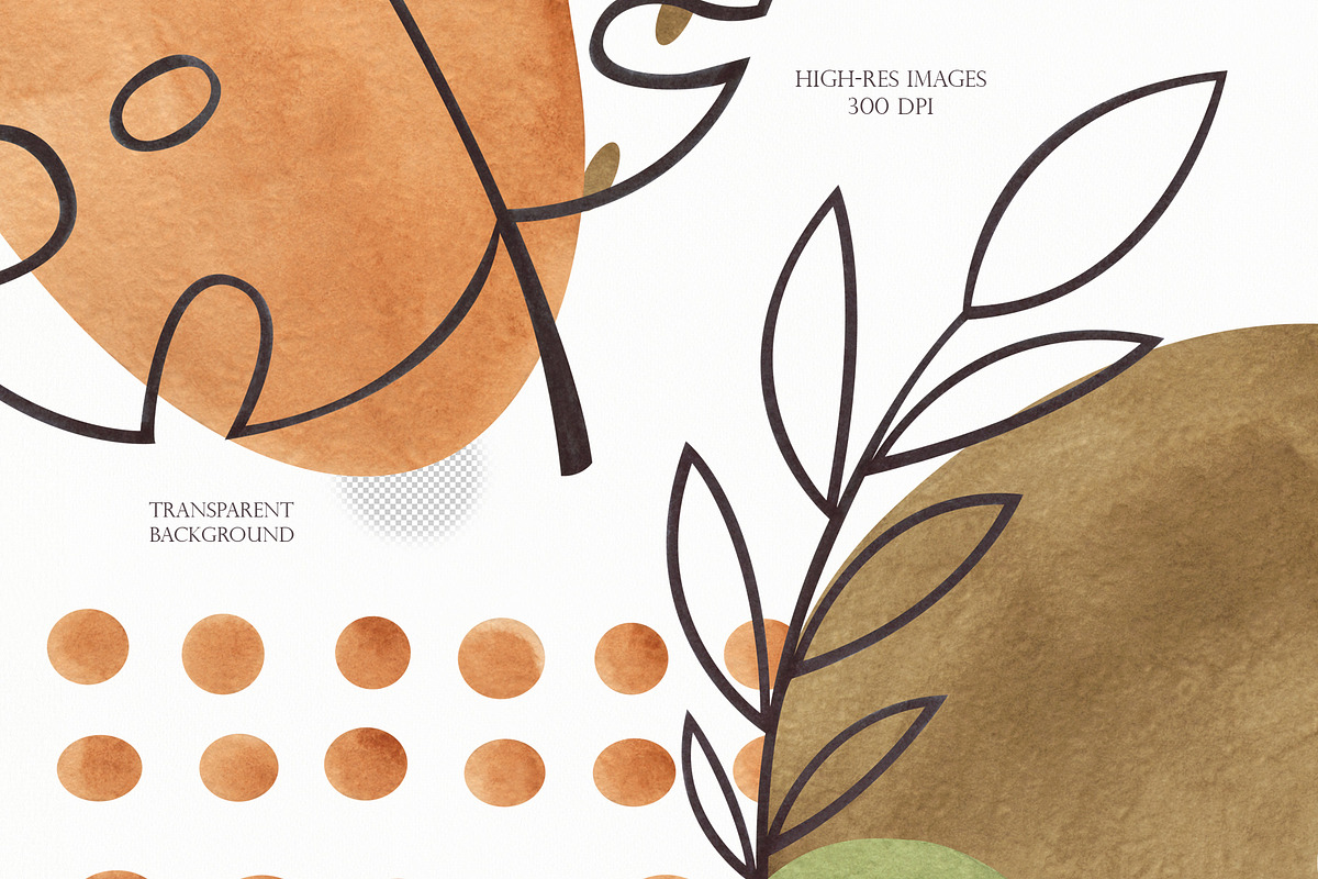 Watercolor Abstract Modern Shapes, an Object Graphic by OrangePeafowlArt (Photo 4 of 13)