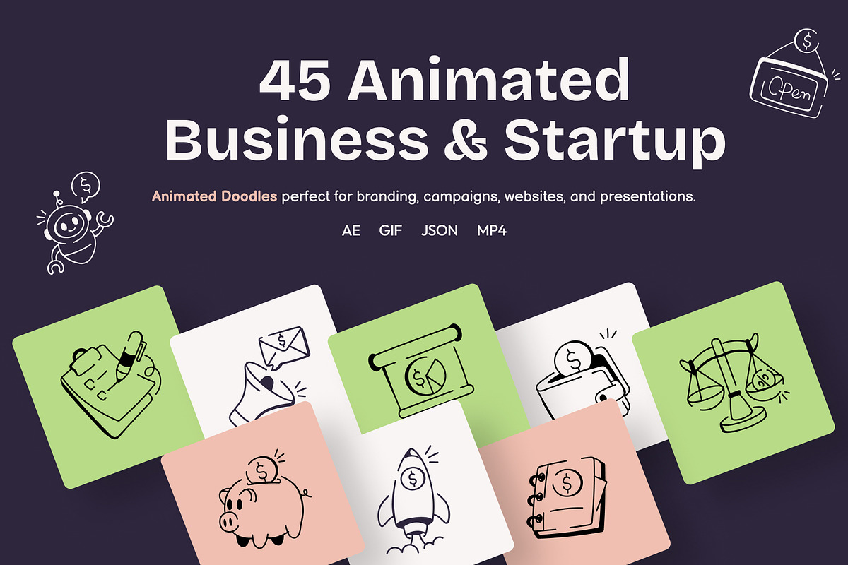 Business Startup Animated Icons, an Outline Icon by Vectors Market (Photo 1 of 3)