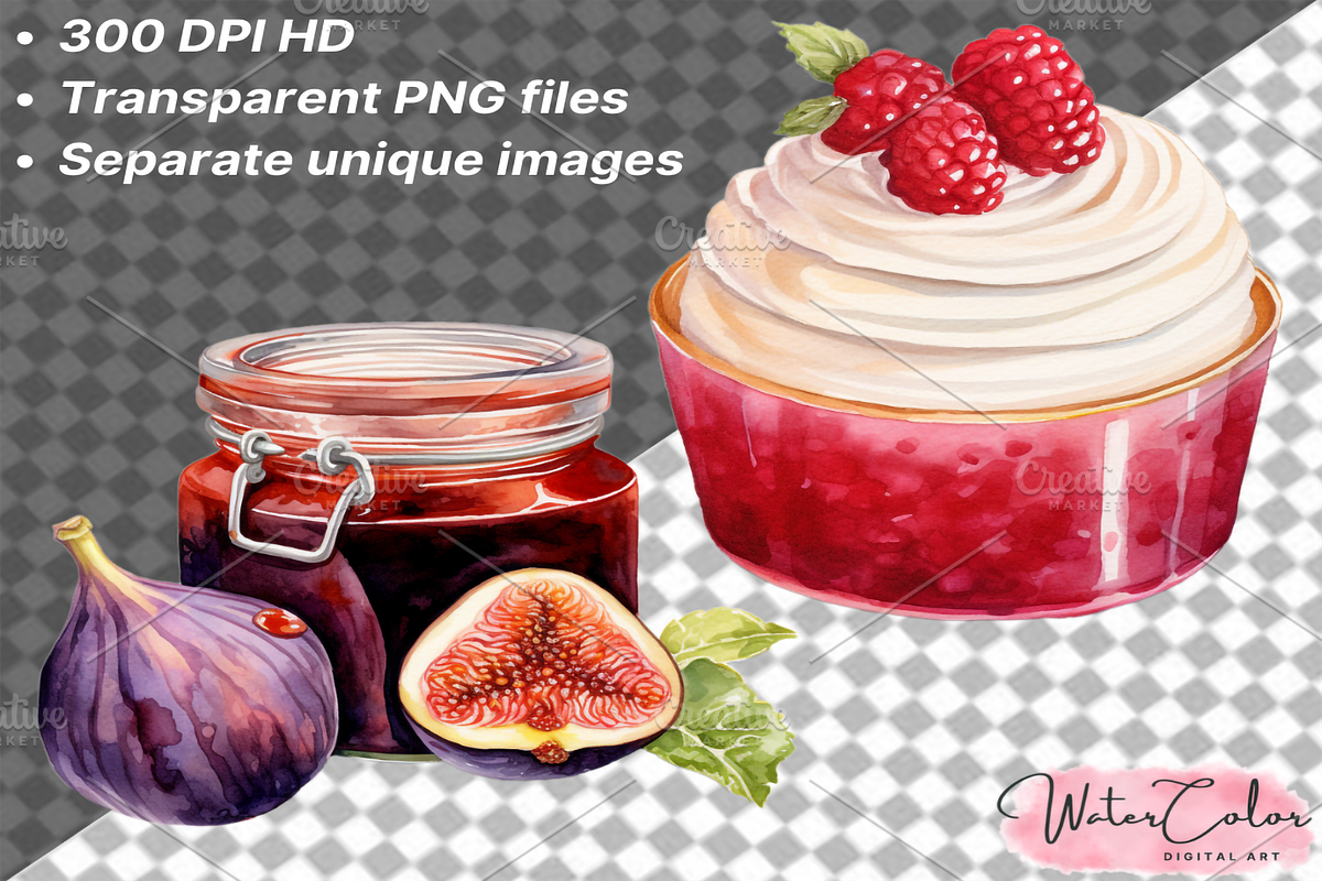 Dessert Delights Collection Clipart, a Food Illustration by Watercolor Digital (Photo 7 of 9)