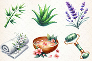Watercolor Spa Day Clipart Bundle, a Seasonal Illustration by Libby Wishes (Thumbnail 2 of 7)