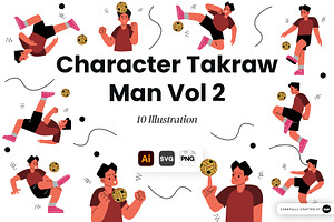 Character Takraw Man Vol. 2 Doodle, a Sport Illustration by SLAB! Design