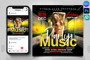 Music Ladies Night Party Flyer, a Flyer Template by Psd Templates