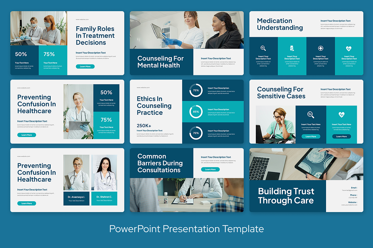 Blue White Medical Counseling, a Presentation Template by Sixtemp (Photo 3 of 3)