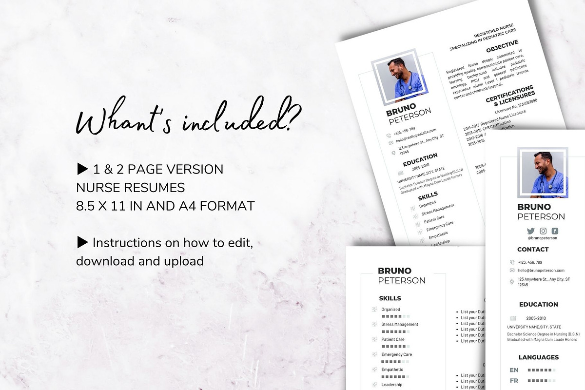 Nurse Resume Template, Modern CV, a Resume Template by MediaKitTemplates (Photo 11 of 11)
