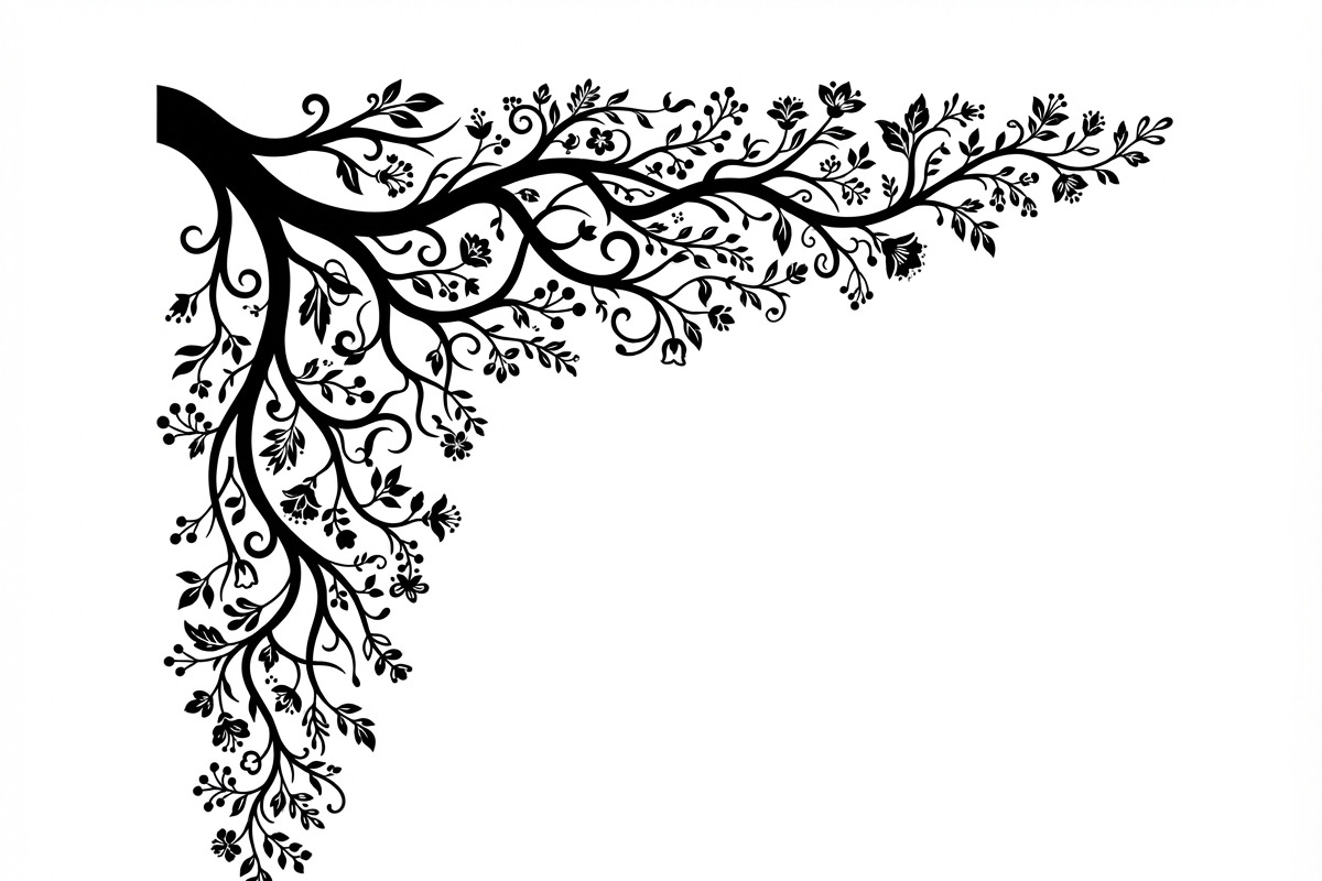 50 Tree Branch Corner Silhouette, a Decorative Illustration by Amazin_art (Photo 40 of 46)