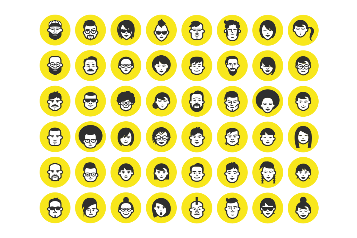 48 Avatar Icons + Font preview 3