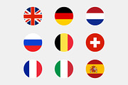 Set of Round European Flags Icons, a Solid Icon by Traudl's shop (Thumbnail 1 of 2)