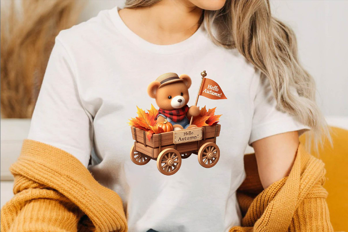 Autumn Teddy Bear Sublimation Clipa, an Illustration by SVGArt (Photo 3 of 8)