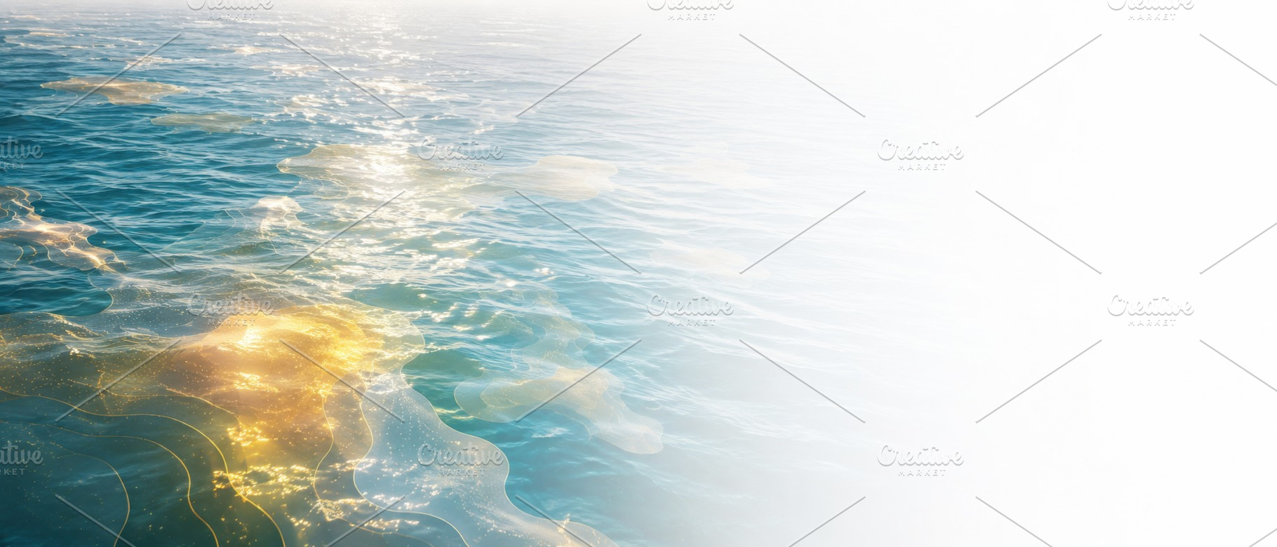 Ocean heatwave reflecting sunlight o, a Photo by Dvoevnore photos