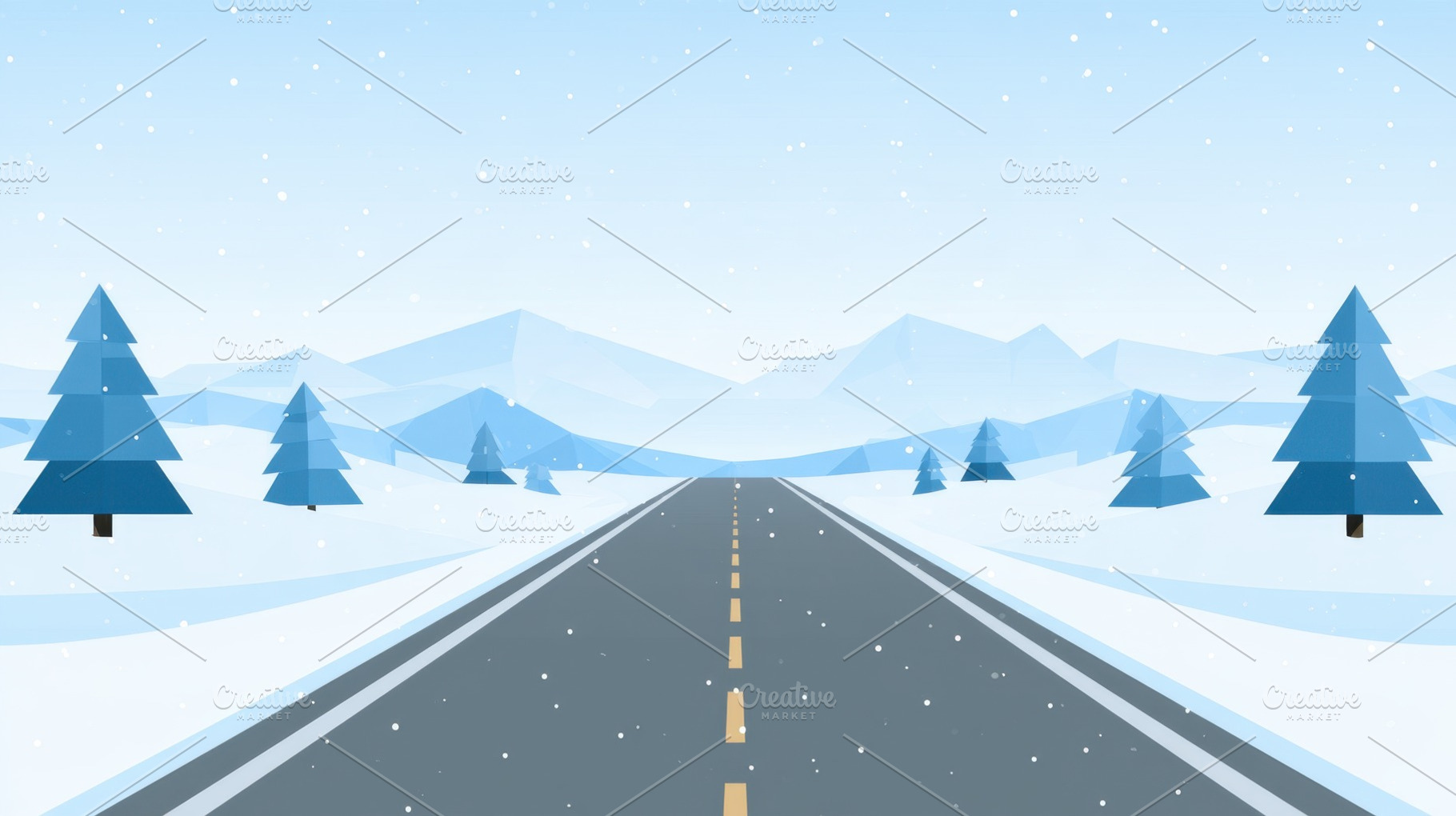 Winter road with snow and mountains, a Photo by Beautiful things