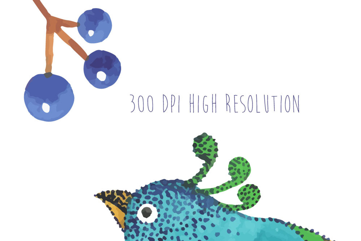 Colorful bird watercolor clipart, an Animal Illustration by Eomoiart (Photo 3 of 3)