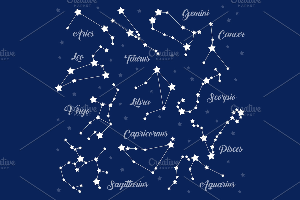 12 zodiac signs constellations, an Illustration by Primula`s shop (Photo 3 of 3)