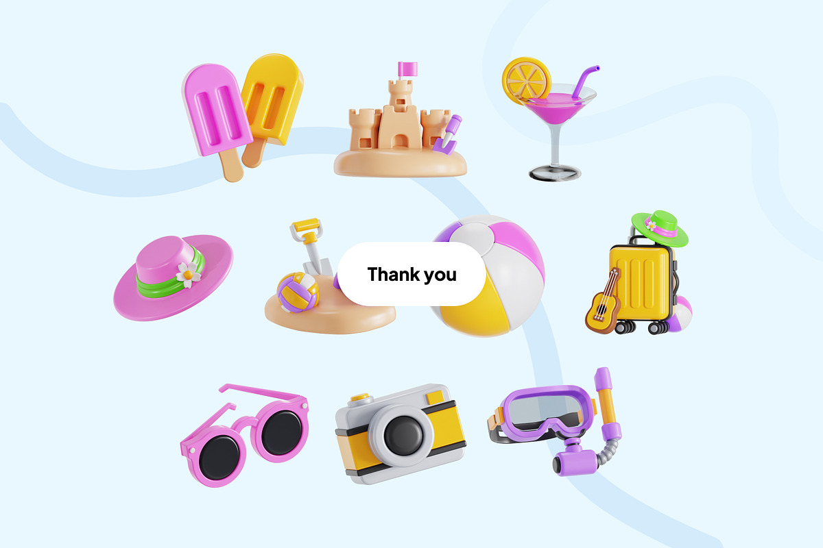 Summer 3D Icon Pack, an Object 3D Model by Nate Studios (Photo 5 of 6)