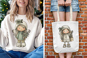 Whimsy Christmas Fairy Girl Clipat, a Seasonal Illustration by V Design Creator (Thumbnail 8 of 8)