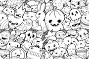 Seamless Doodle Monster Pattern, a Pattern Graphic by buntegalerie (Thumbnail 2 of 2)