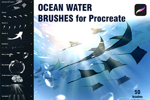 Ocean water procreate brushes