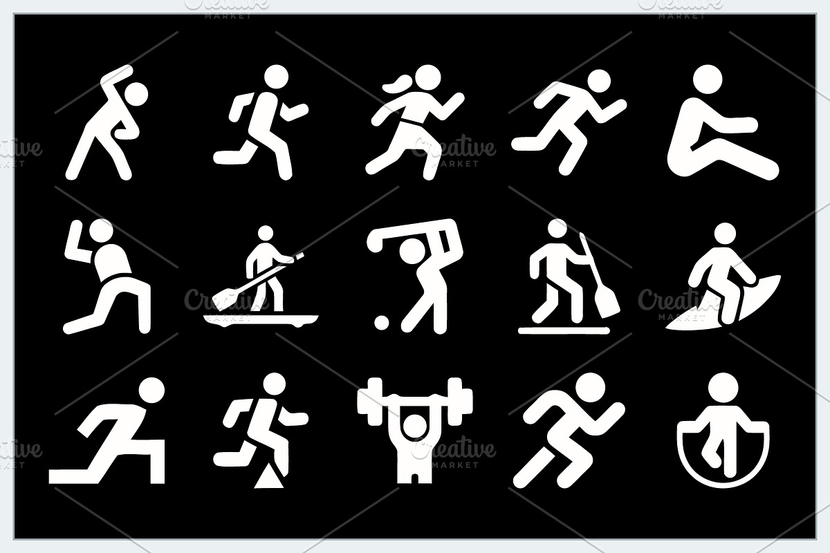 Sports Fitness Icons Logo, a Solid Icon by Vectorium Studio (Photo 4 of 16)