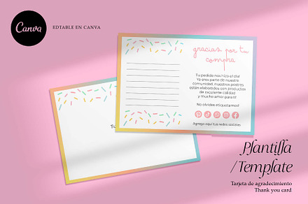 Plantilla tarjeta de agradecimiento, a Card Template by Jelinsgallery Shop