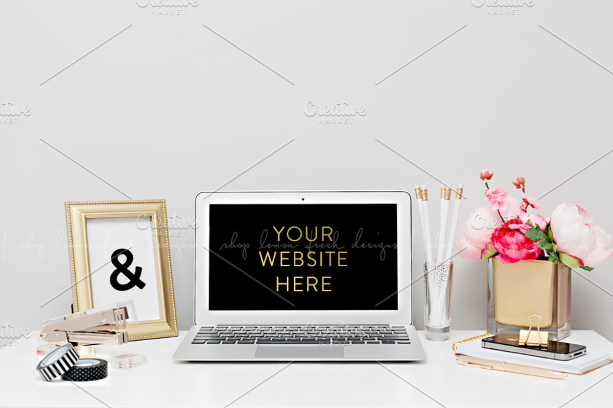 Laptop Styled Photography Image, a Product Mockup by White Turquoise Co.