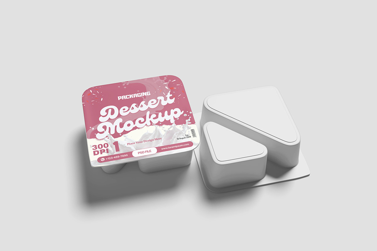 Modern Dessert Packaging Mockup, an Advertising Mockup by bimockup (Photo 2 of 6)