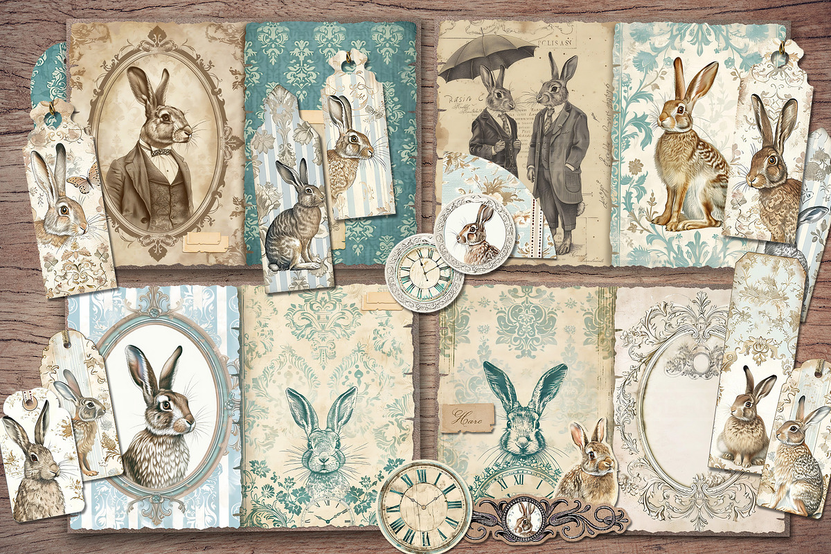 Rabbit Scrapbook Kit, an Animal Illustration by Secret Helper (Photo 3 of 8)