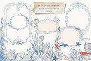 Blue toile Ocean Collection, a Seasonal Illustration by AlenaVlasko stock Market (Thumbnail 1 of 12)