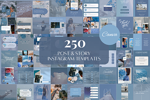 250 Blue Instagram Templates