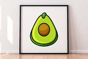 Cartoon Avocado Vector Clipart Set, a Food Illustration by newminddesign (Thumbnail 5 of 8)