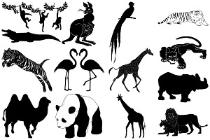 Wild/African Animal Silhouettes