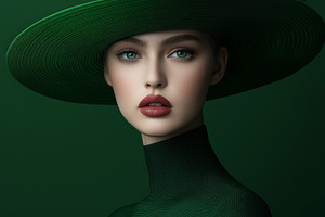 Elegant woman Green High Fashion Out, a Person Photo by Hamza067