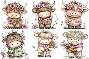 Whimsical Easter Highland Cow Clipar, an Illustration by DreamPrint404 (Thumbnail 5 of 6)