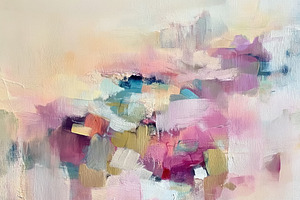 Abstract painting showcasing dynamic brushstrokes and a harmonio, a Decorative Illustration by Studio ANNA