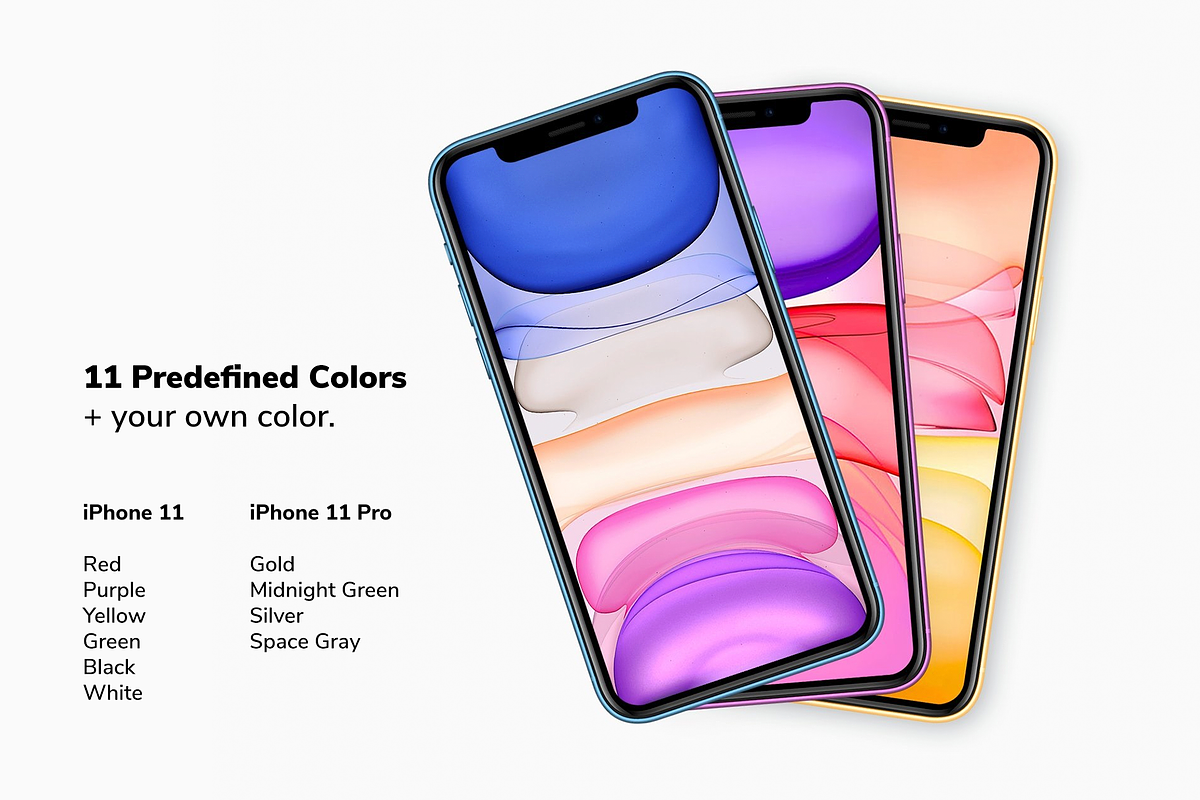 iPhone 11 Pro Mockup, an iPhone Mockup by GraphicValley (Photo 3 of 11)