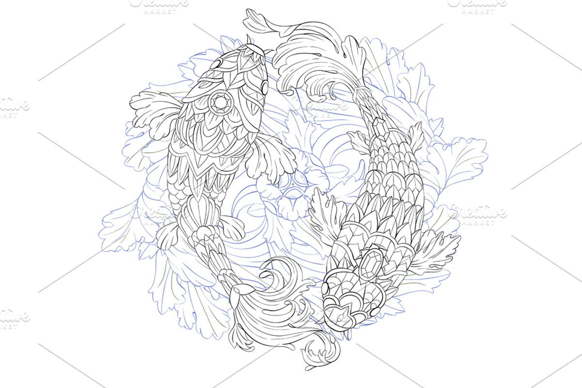 Ethnic Collection: Carps, a Decorative Illustration by ArtoJoy (Photo 4 of 6)