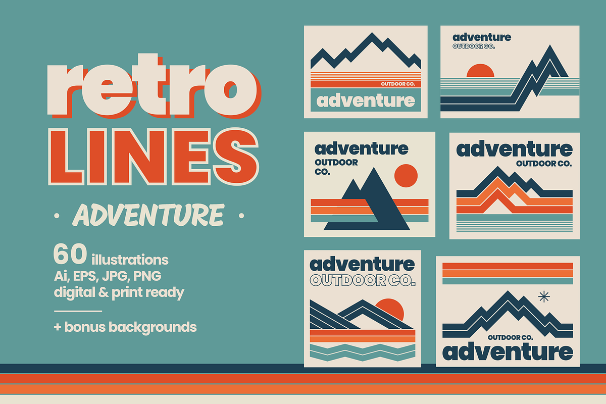 Retro Lines Adventure, an Illustration by tifftuff (Photo 1 of 12)