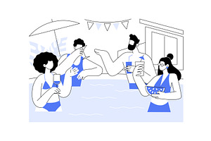 Pool party isolated cartoon vector, a Person Illustration by Visual Generation