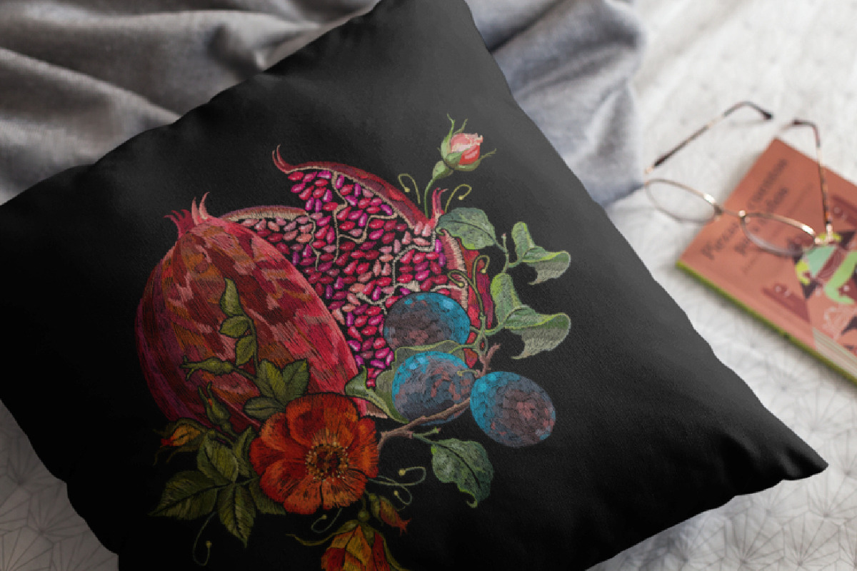 Ripened pomegranate and red roses, a Decorative Illustration by Matrioshka (Photo 5 of 9)