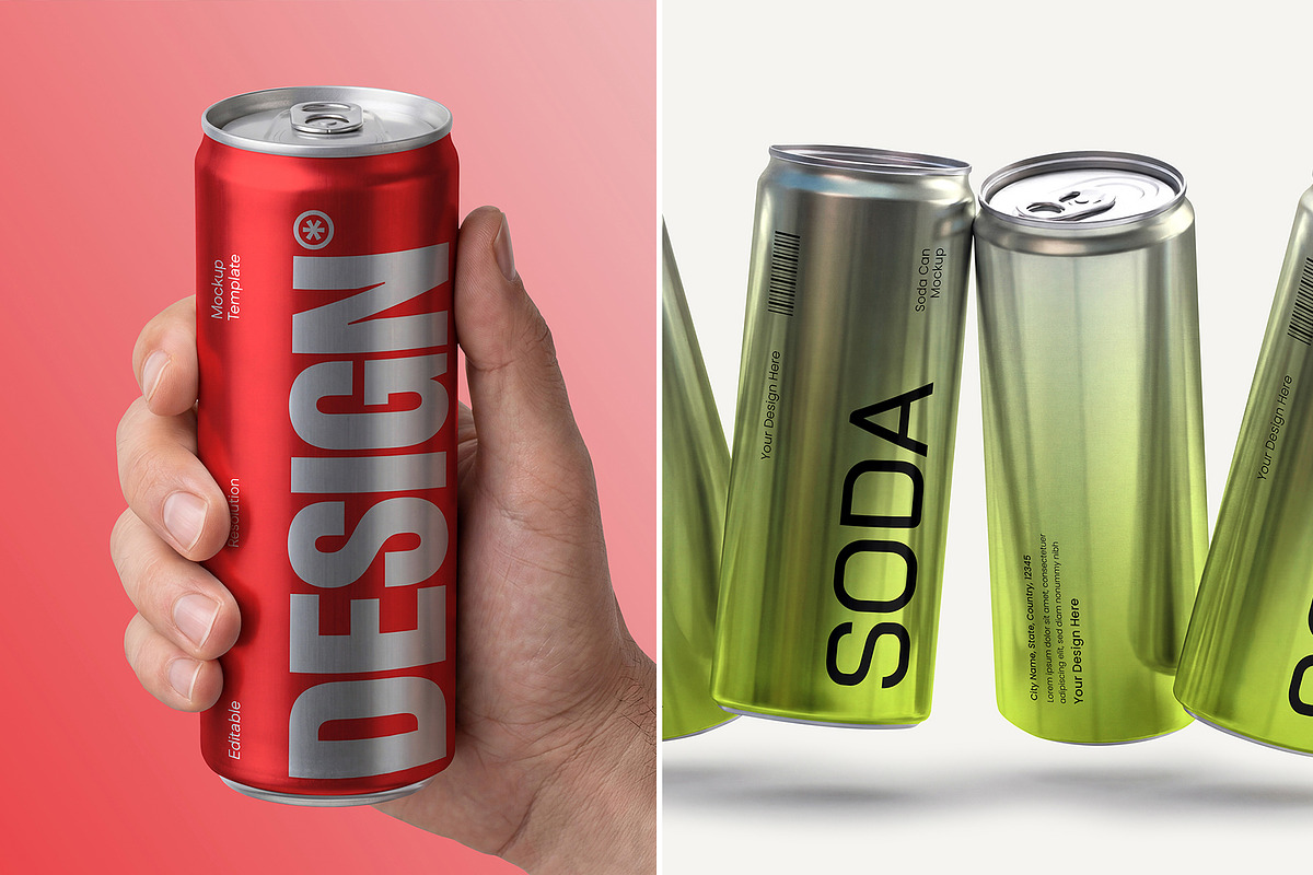 Soda Can Mockup Bundle, a Packaging Mockup by graphypix (Photo 3 of 14)