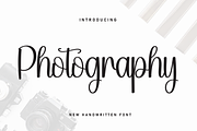 Photography | Script Font, a Handwritten Font by Scratchones (Thumbnail 1 of 8)