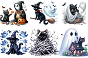Funny Halloween Black Cat Ghost, an Illustration by DreamArtGraphic (Thumbnail 4 of 5)