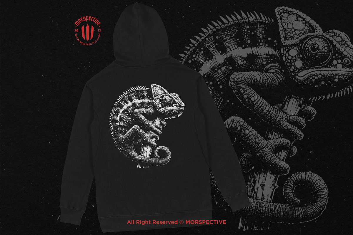 10 Bundle Dark Art Chameleon Lizard, an Illustration by Morspective (Photo 4 of 7)