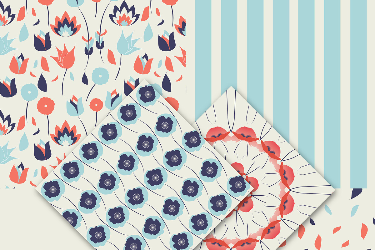 Digital Floral Paper preview 3