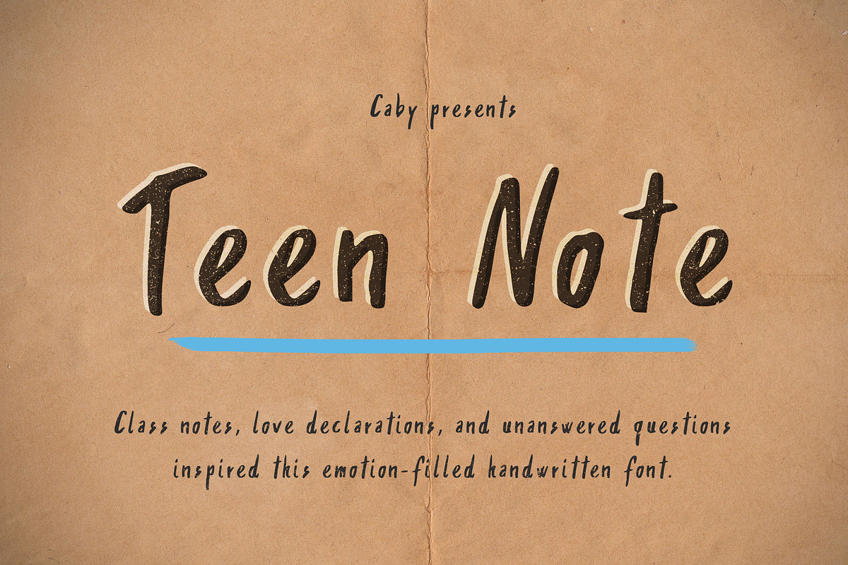 Teen Note - Handwritten Font preview 2