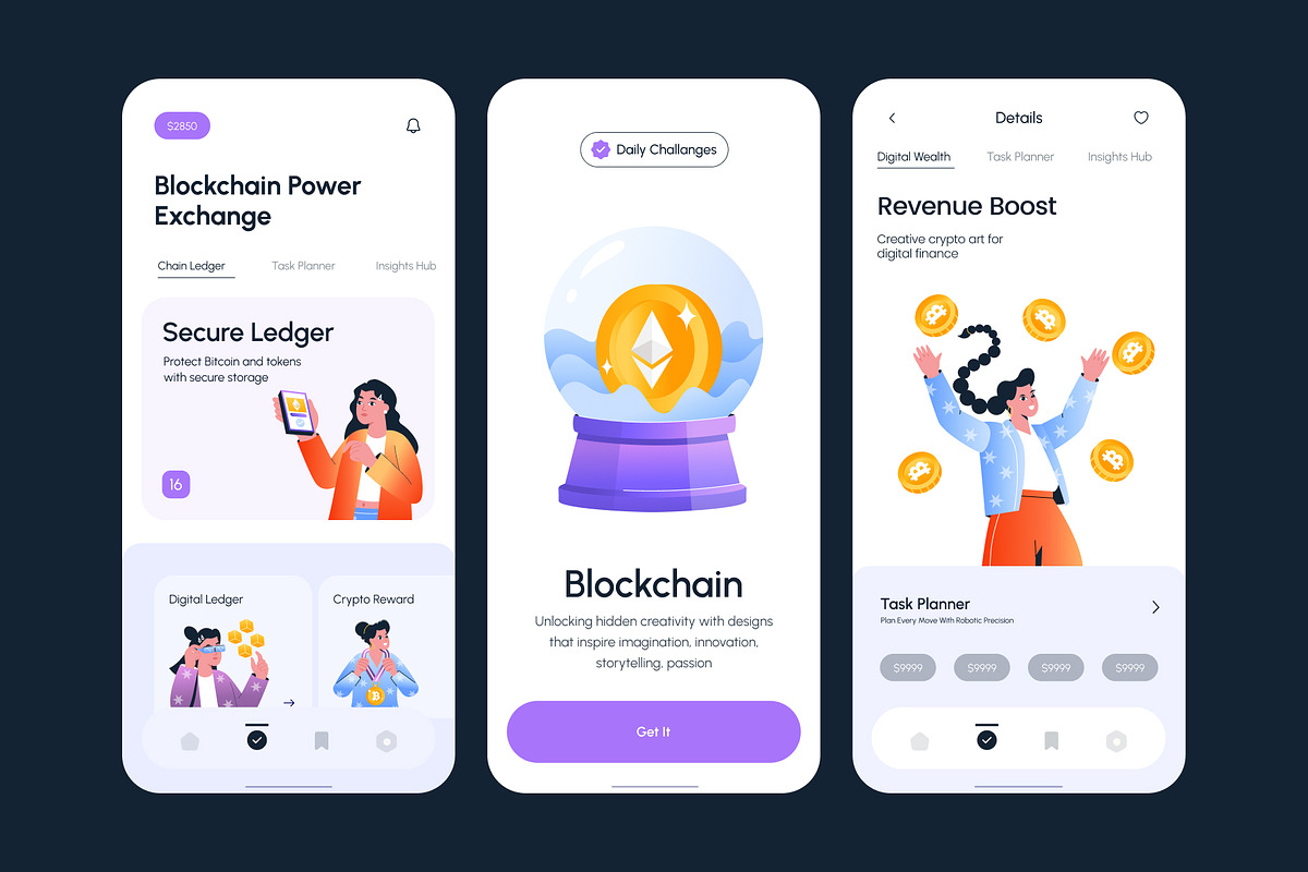 Cryptocurrency Illustrations Art Set, a Finance Illustration by Creative Stall (Photo 3 of 9)