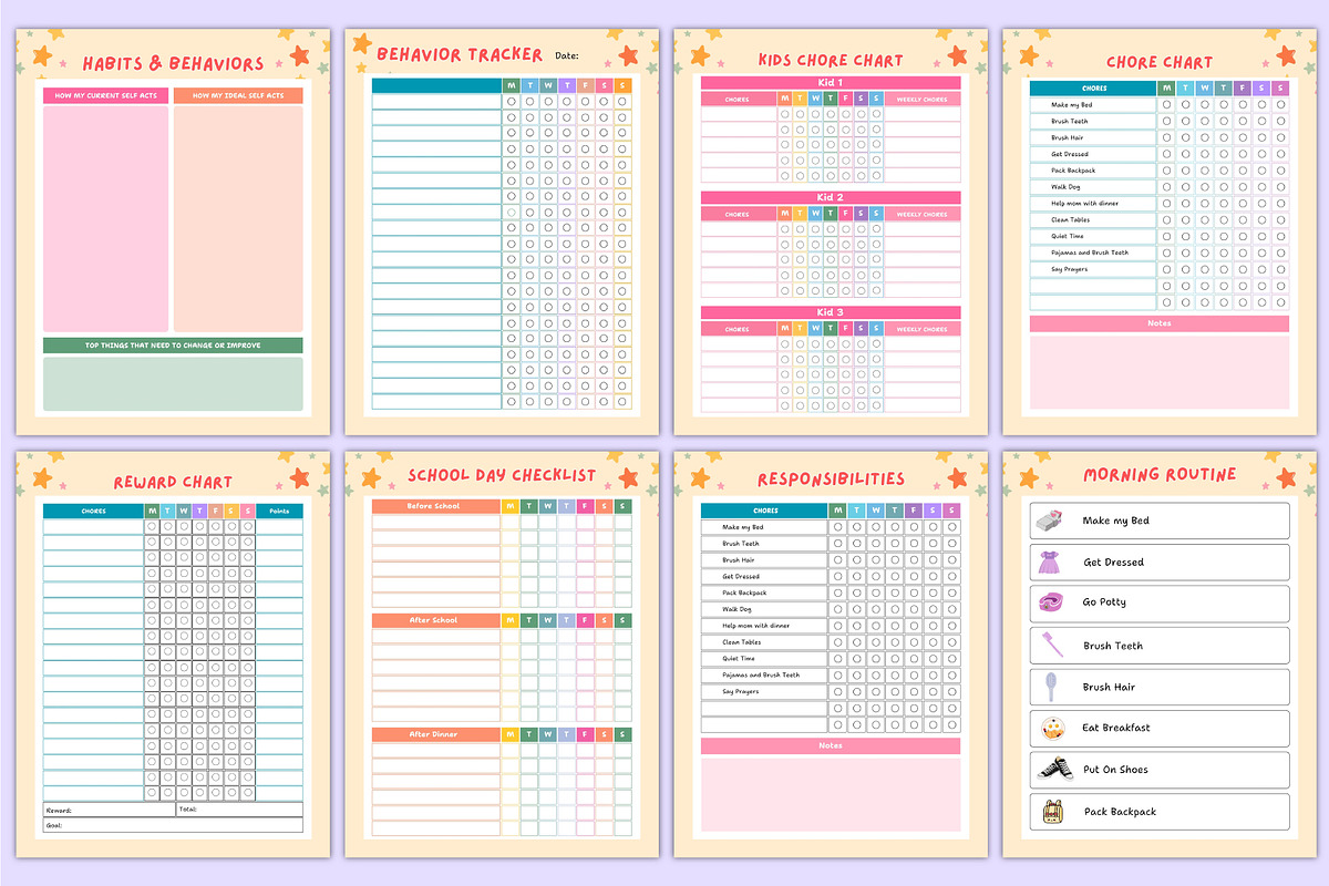 2026 Chore Chart for Kids Canva Kdp, a Stationery Template by Mustafiz (Photo 4 of 5)