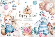 Happy Easter Spring Set, an Animal Illustration by Ann Art Houze (Thumbnail 1 of 17)