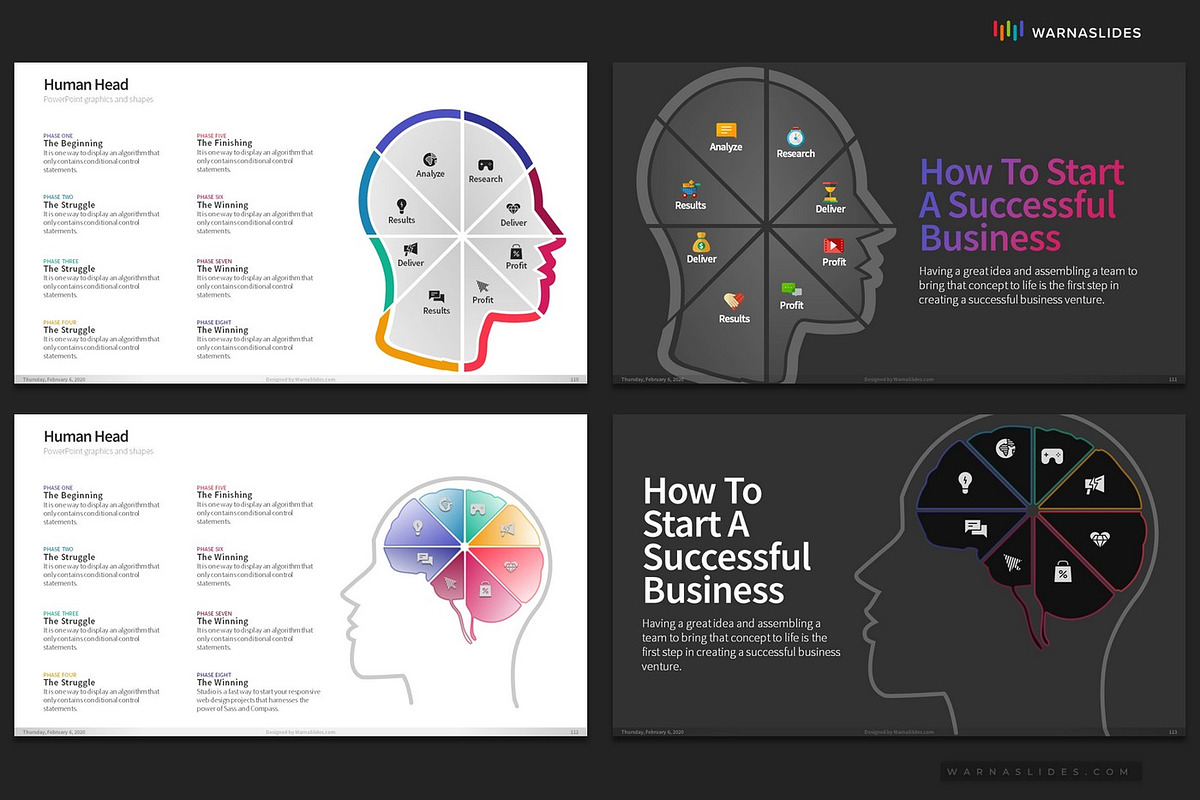 Human Head PowerPoint Templates, a Presentation Template by Warna Works (Photo 20 of 20)