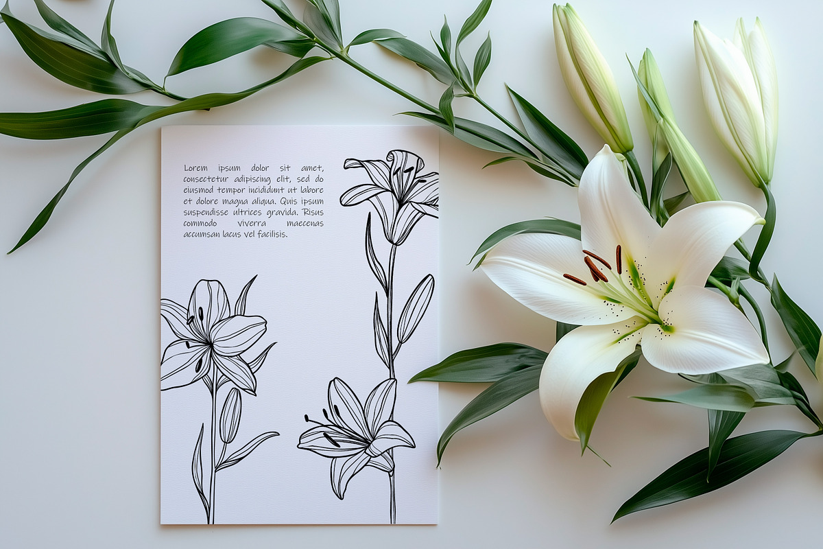 Lilies Stamps Procreate Bundle, a Brush Add-On by Dervik Art Store (Photo 6 of 6)