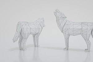 Low Poly Paper Wolves